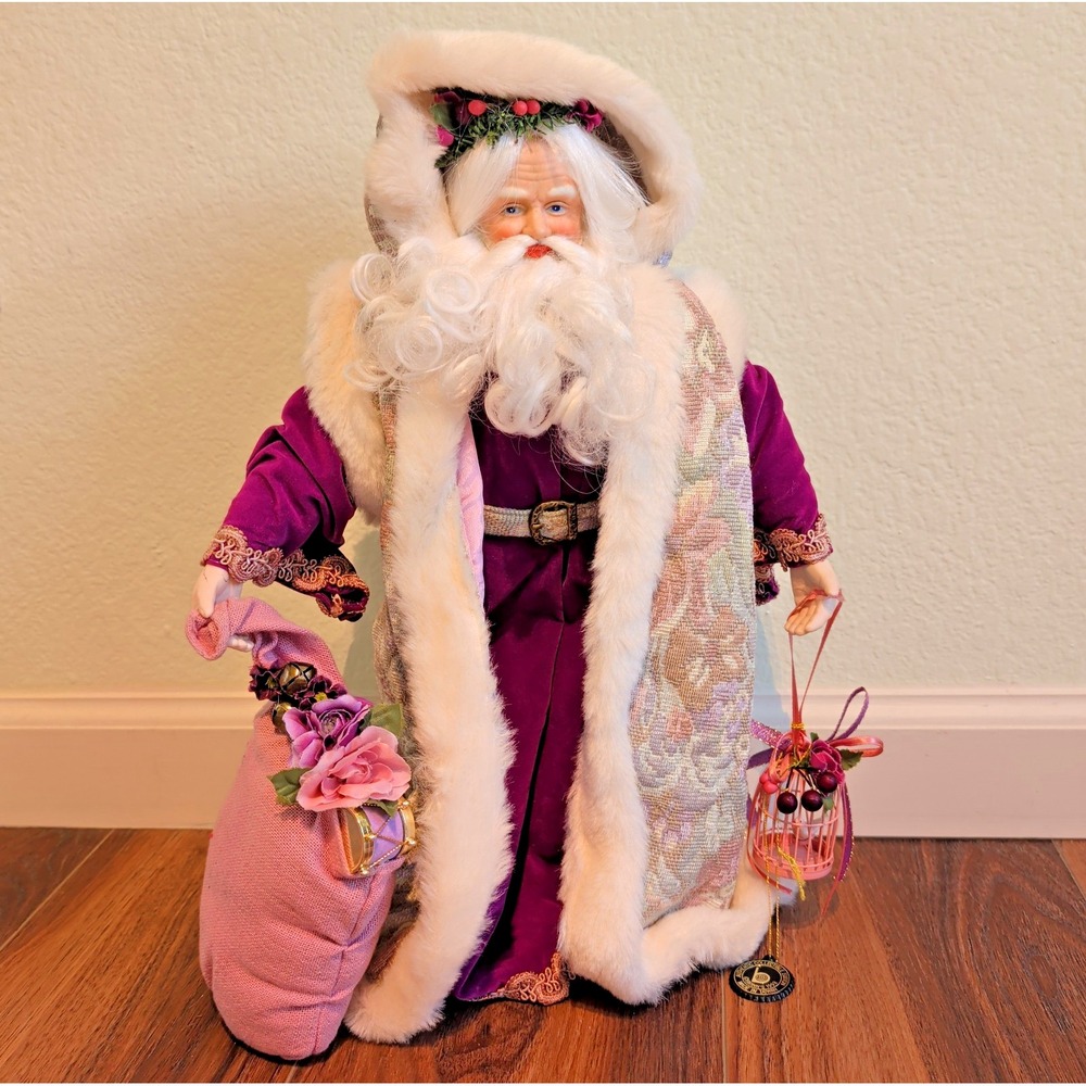 Vtg Porcelain English Garden Santa Doll 16" Brinn's 1993 PX2302 Bird Cage Bisque